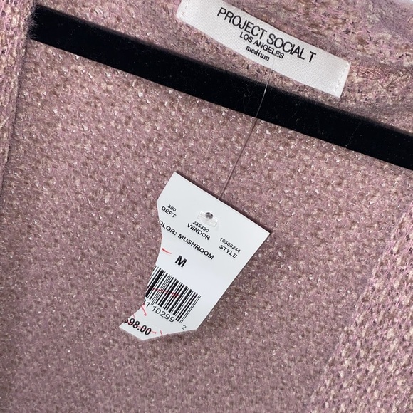 PROJECT SOCIAL T CHENILLE CARDI Cozy Pink Women's Sweater - Picture 5 of 5